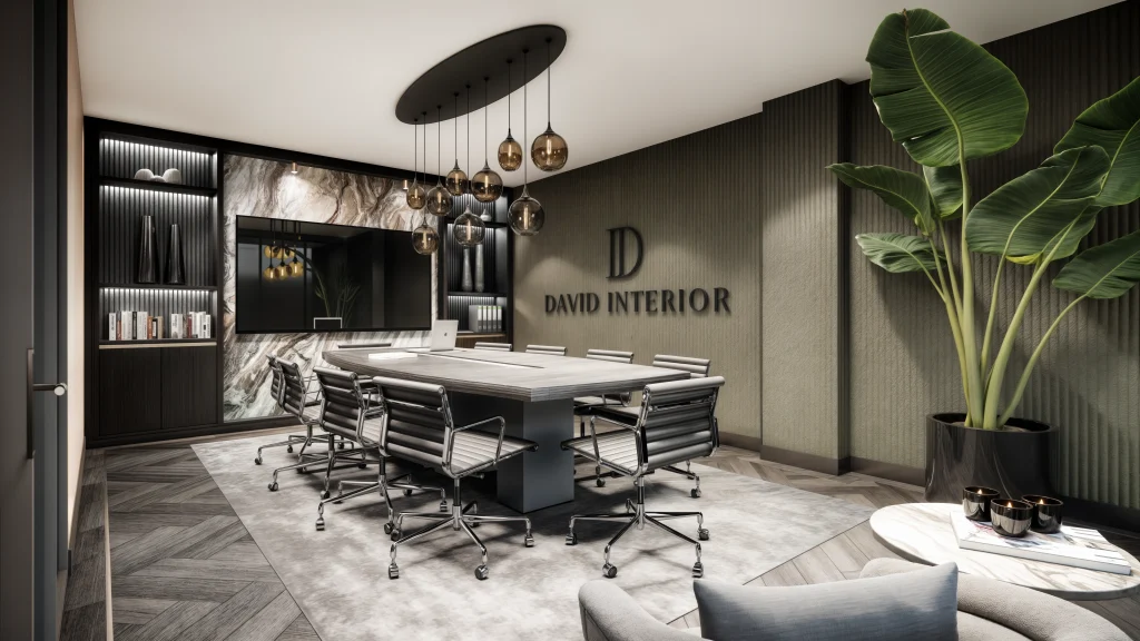 Interieur ontwerp van de nieuwe vergaderruimte van David Interior